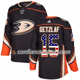 Adidas Maillot de Hockey Anaheim Ducks Ryan Getzlaf 15 2017-2018 Noir USA Flag Fashion Authentic - Homme